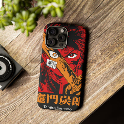 Demon Slayer Tanjiro Kamado Phone Case — Fiery Anime Protective Cover