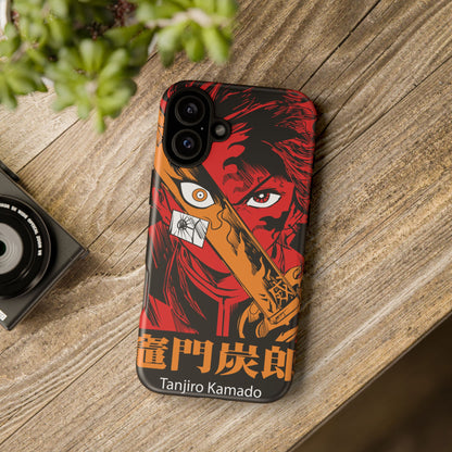 Demon Slayer Tanjiro Kamado Phone Case — Fiery Anime Protective Cover