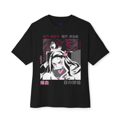 Anime Demon Siblings Graphic Tee — Japanese Text Nezuko & Tanjiro Design