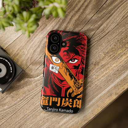 Demon Slayer Tanjiro Kamado Phone Case — Fiery Anime Protective Cover