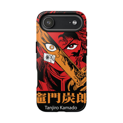 Demon Slayer Tanjiro Kamado Phone Case — Fiery Anime Protective Cover