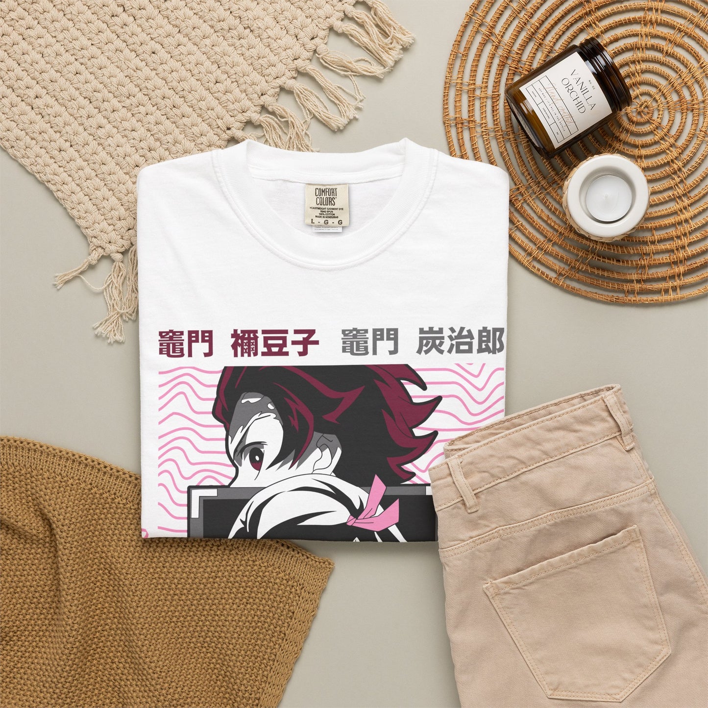 Demon Slayer Anime Graphic T-Shirt — Nezuko & Tanjiro Vaporwave Design