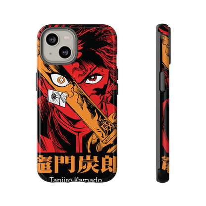 Demon Slayer Tanjiro Kamado Phone Case — Fiery Anime Protective Cover