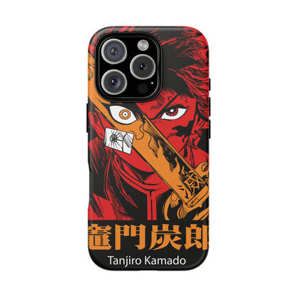 Demon Slayer Tanjiro Kamado Phone Case — Fiery Anime Protective Cover