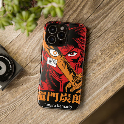 Demon Slayer Tanjiro Kamado Phone Case — Fiery Anime Protective Cover