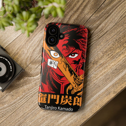 Demon Slayer Tanjiro Kamado Phone Case — Fiery Anime Protective Cover