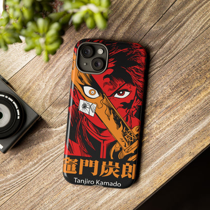 Demon Slayer Tanjiro Kamado Phone Case — Fiery Anime Protective Cover
