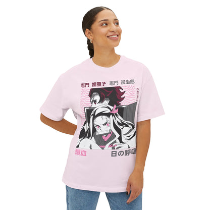 Anime Demon Siblings Graphic Tee — Japanese Text Nezuko & Tanjiro Design