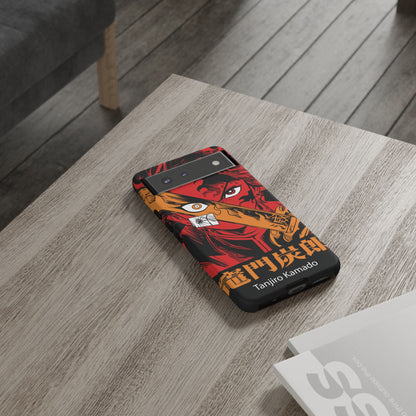 Demon Slayer Tanjiro Kamado Phone Case — Fiery Anime Protective Cover