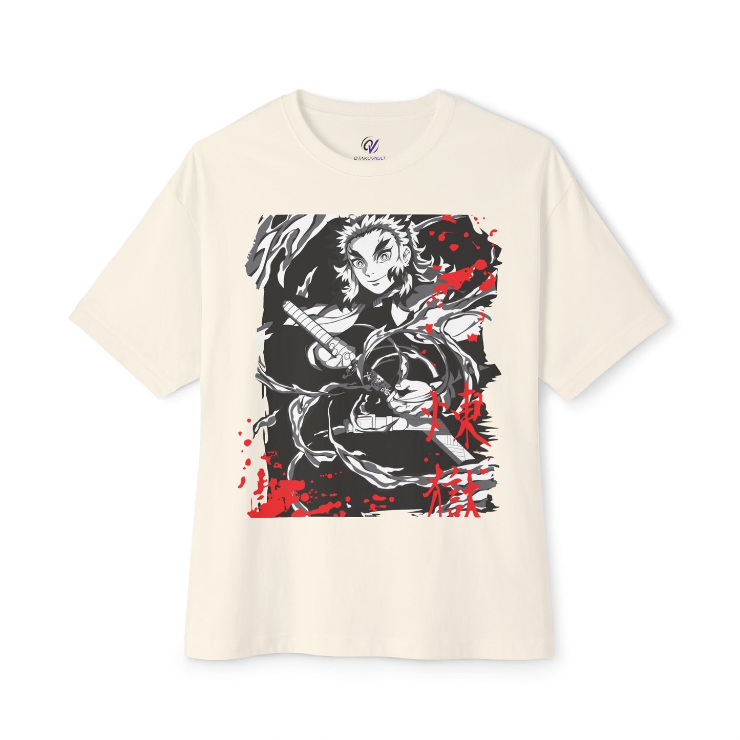 Flame Hashira Tee — Anime-Inspired Oversized Shirt for Fans