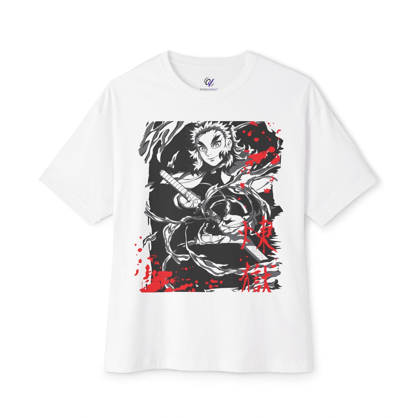 Flame Hashira Tee — Anime-Inspired Oversized Shirt for Fans