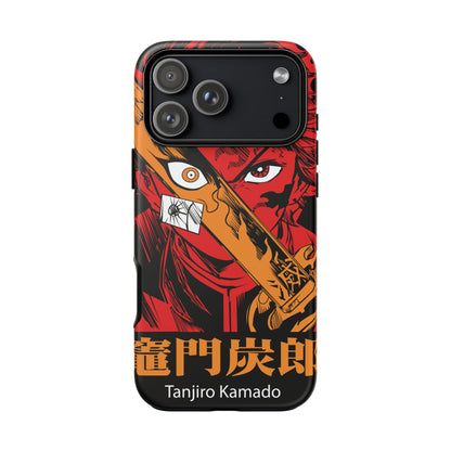 Demon Slayer Tanjiro Kamado Phone Case — Fiery Anime Protective Cover